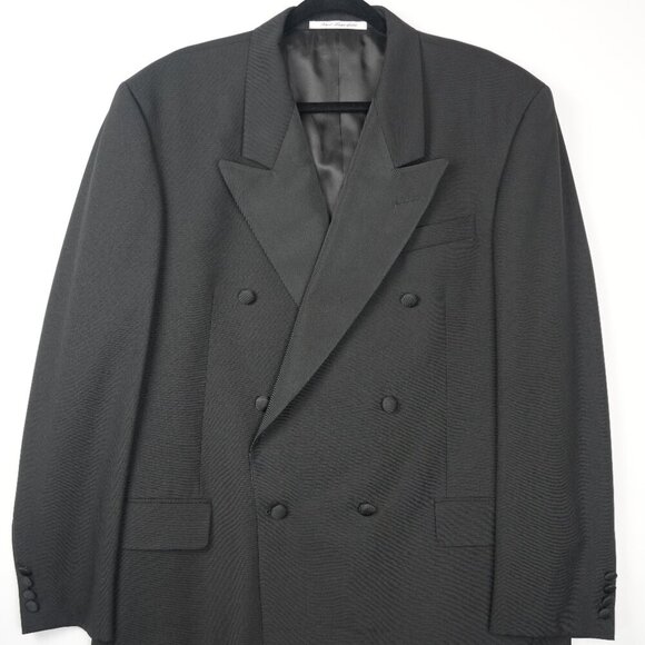 Karl Lagerfeld Other - Karl Lagerfeld Vintage Men's Wool Black Tuxedo Blazer Jacket 43L Double Breasted